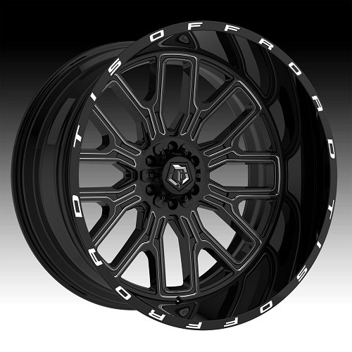 TIS Offroad 560BM Gloss Black Milled Custom Truck Wheels 1